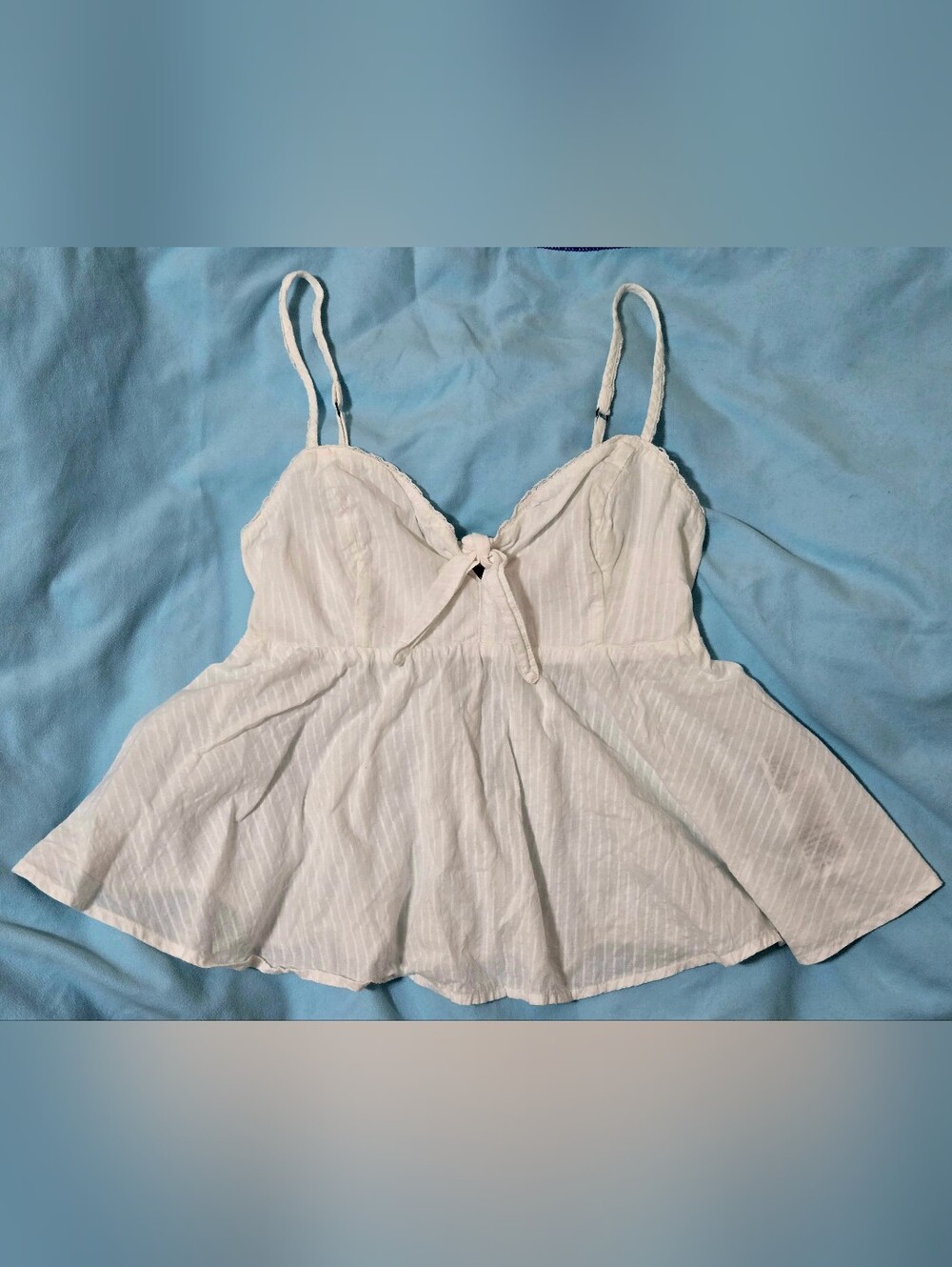 Abercrombie & Fitch Y2K White Babydoll Top